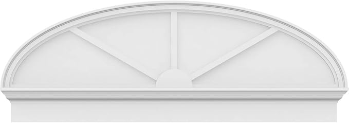 56" W x 20-7/8"H x 2-3/4"P Elliptical 3 Spoke Architectural Grade PVC Combination Pediment