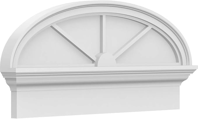 30" W x 14-3/8"H x 2-3/4"P Elliptical 3 Spoke Architectural Grade PVC Combination Pediment
