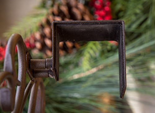 [Front Door WREATH HANGER] - Ivy Design | ADJUSTABLE Hook Length for Tall and Small Doors | PADDING to Prevent Damage like Scratch and Dents | Heavy Duty Cast Iron Metal Hangar - (Brown)