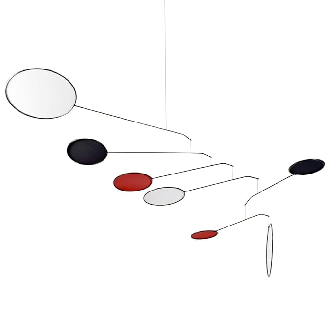 Red Black White Modernist Mobile, Horizontal Style, 22" x 42", Made in USA