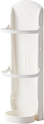 BESPORTBLE Wall-Mounted Umbrella Stand Rack with Drip Tray Space-Saving Storage Organizer for Home Office Entryway Sturdy White Hanging Umbrella Holder for Restaurants and Families