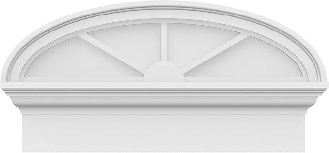 24" W x 12-7/8"H x 2-3/4"P Elliptical 3 Spoke Architectural Grade PVC Combination Pediment