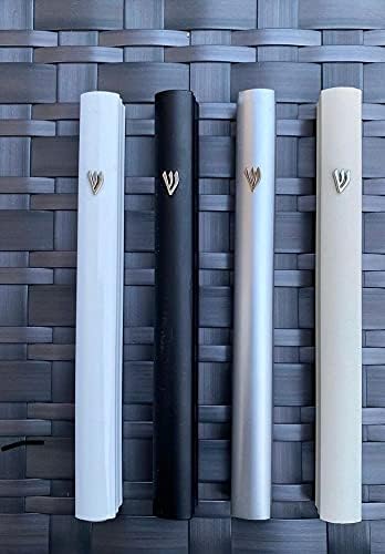 A&S Mezuzot Alumium Mezuzah Case in Silver Shin Design Weatherproof Door Mezuza Judaica Art for Home Blessing (Ivory, 5 Inches)