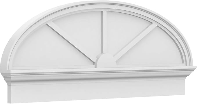 48" W x 18-7/8"H x 2-3/4"P Elliptical 3 Spoke Architectural Grade PVC Combination Pediment