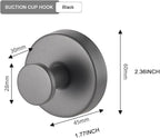 Suction Cup Wreath Hanger，Suction Cup Hooks Hanging 15 Lbs，Waterproof Suction Cup Wreath Holder for Windows, Shower, Wreaths，Smooth Doors (Black, 4)