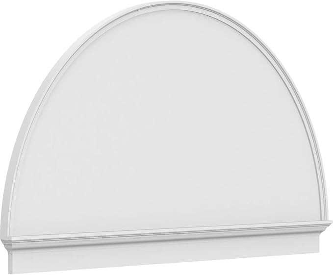 76"W x 44-3/4"H x 2-3/4"P Half Round Smooth Architectural Grade PVC Combination Pediment