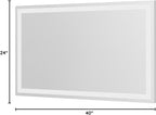 LOAAO 40X24 LED Bathroom Mirror with Lights, Anti-Fog, Dimmable, Backlit + Front Lit, Lighted Bathroom Vanity Mirror for Wall, Memory Function, Tempered Glass (Safe to Use)