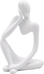 Thinker Statues and Sculptures, Resin Thinker Statue Ornaments, Abstract Style Sculptures, Housewarming Gifts, Housewarming Decorations, Living Room Dining Desk Decorations (White Right, Small)