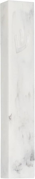 A&S Mezuzot Modern Concrete Mezuzah Case with Scroll, Easy Peel and Stick Mezuza (Marble, 6 Inches)