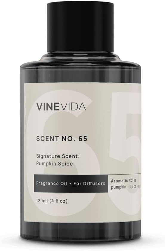 VINEVIDA Pumpkin Spice Fragrance Oil for Cold Air Diffusers - 4 Fl Oz - Fall Essential Oils, Diffuser Oil Refill & Air Freshener Room Spray