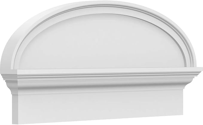 28" W x 13-7/8"H x 2-3/4"P Elliptical Smooth Architectural Grade PVC Combination Pediment