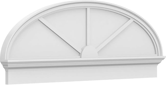 56" W x 20-7/8"H x 2-3/4"P Elliptical 3 Spoke Architectural Grade PVC Combination Pediment