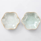 JAMEND CLXP 2PCS Lotus Leaf Shape Ring Holder Dish, Small Key Bowl, Ceramic Trinket Tray Jewelry Dish Organizing Necklace Earrings for Mom Friend Sister, All Jewelries Are NOT Included, Light Green.…
