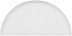 50"W x 25"H x 2"P Half Round Smooth Architectural Grade PVC Pediment