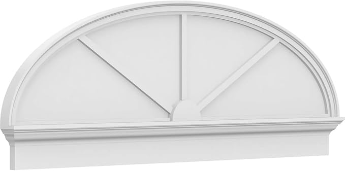 66" W x 23-3/8"H x 2-3/4"P Elliptical 3 Spoke Architectural Grade PVC Combination Pediment