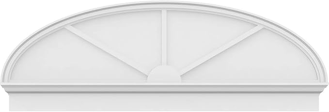 64" W x 22-7/8"H x 2-3/4"P Elliptical 3 Spoke Architectural Grade PVC Combination Pediment