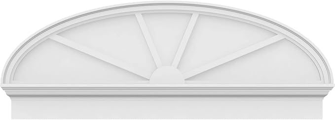 52" W x 19-7/8"H x 2-3/4"P Elliptical 4 Spoke Architectural Grade PVC Combination Pediment
