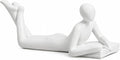 White Reading Statue Style A, Abstract Reader Figurine, Resin Book Decor for Bookshelf, Coffee Table, Desk Shelf Decor, Gift for Book Lovers