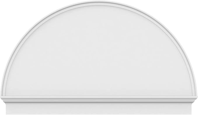 60"W x 36-3/4"H x 2-3/4"P Half Round Smooth Architectural Grade PVC Combination Pediment