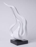 Abstract Sculpture Decor Modern Art Gift Holy Flame Figurine Statue for Home Office Living Dining Room White 16.5 Inch
