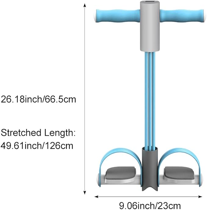 Abdominal Trainer, Sit-Up Training Equipment, 6 Tubes Fitness Elastic Pull Rope, Tension Rope Pull Up Pilate Foot Pedal Resistance Band Workout Tool Ab Shaper
