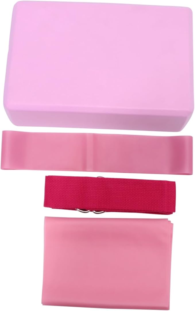 Mikikit Yoga Gear Yoga Block Latex Pull Towel Stretch Band Resistance Ring Mat and Blocks Kit