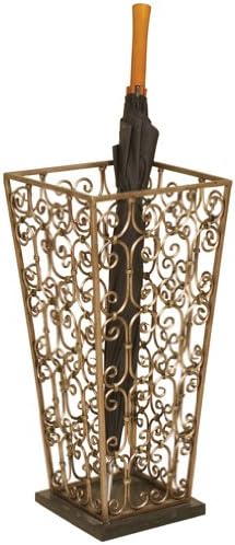 Scrolled Metal Umbrella Stand with Marble Base