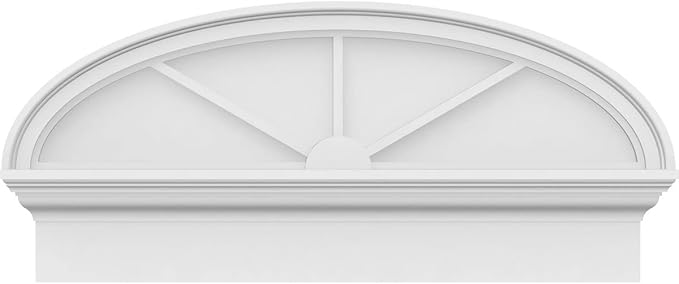 32" W x 14-7/8"H x 2-3/4"P Elliptical 3 Spoke Architectural Grade PVC Combination Pediment