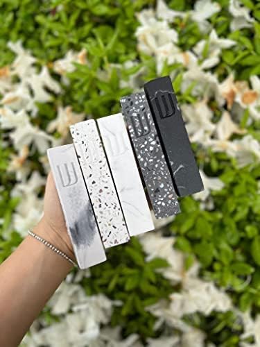 A&S Modern Stone Mezuzah Case Design, Mezuza Cover for Scroll Protection, Easy Peel and Stick Houswarming Gift and Home Blessing (Terrazzo Blue/Green, 5 Inches)