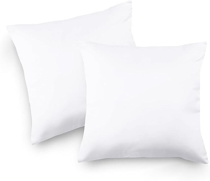 Covers & All Throw Pillow Inserts Only Pack of 2, Durable Soft Square 24 x 24 Inches 65 GSM Non-Woven Fabric with 15D Silicon Fiber Filling, Universal uses for Home Decor Office Indoor Outdoor