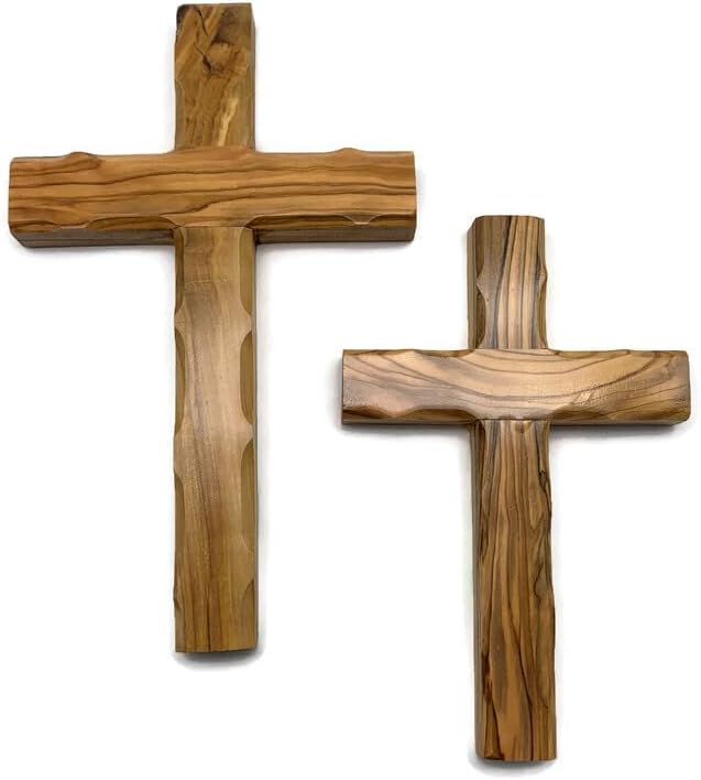 Olive Wood Wall Cross from Bethlehem, Wall Hanging Wooden Cross, confirmation cross gift, Baptism Gifts, Holy Wall cross, Hand Made religious décor Cross From the Holy Land (Medium Cross 6.2" x 4.2")