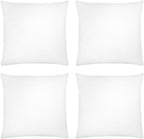 Covers & All Throw Pillow Inserts Only Pack of 4, Durable Soft Square 16 x 16 Inches 65 GSM Non-Woven Fabric with 15D Silicon Fiber Filling, Universal uses for Home Decor Office Indoor Outdoor