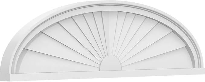40" W x 11" H x 2" P Elliptical Sunburst Architectural Grade PVC Pediment