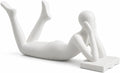 White Reading Statue Style B, Abstract Reader Figurine, Resin Book Decor for Bookshelf, Coffee Table, Desk Shelf Decor, Gift for Book Lovers
