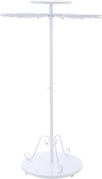 Scarf Display Stand 30-Arm Scarf Holder Organizer Freestanding Scarf Hanger 360° Rotating Rack for Home and Clothing Store (White, 30 Rods)