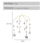 WAYUTO Neutral Handmade Felt Ball Ceiling Mobile - Gray Star