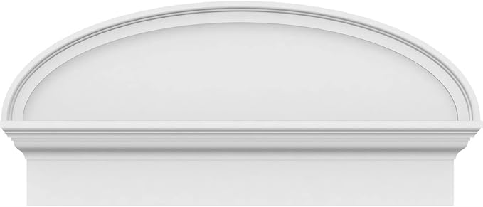30" W x 14-3/8"H x 2-3/4"P Elliptical Smooth Architectural Grade PVC Combination Pediment