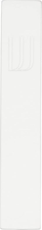 A&S Mezuzot Modern Concrete Mezuzah Case with Scroll, Easy Peel and Stick Mezuza (White+ Engraved Shin, 7 Inches)
