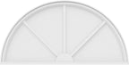 50"W x 25"H x 2"P Half Round 3 Spoke Architectural Grade PVC Pediment