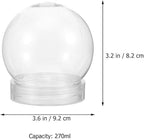 DIY Snow Globe Water Globe: 4 Inch Plastic Christmas Snow Balls Kit with Screw Off Caps - Fillable Display Balls Keepsake Sphere for DIY Crafts Home Decor, 10pcs