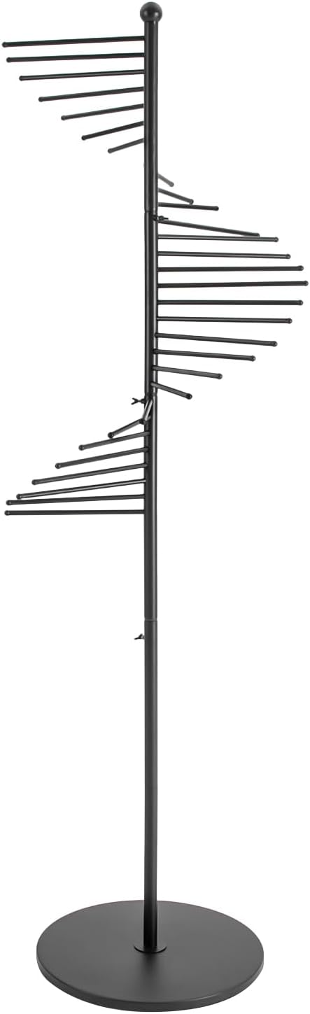 Floor Standing Scarves Organizer Scarf Stand Floor Standing Scarf Rack Scarf Hanger Floor Scarves Display Stand Freestanding 31.5Inch (black)