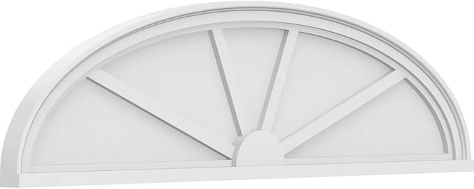 Ekena Millwork 50"W x 13-1/2"H x 2"P Elliptical 4 Spoke Architectural Grade PVC Pediment