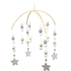 WAYUTO Neutral Handmade Felt Ball Ceiling Mobile - Gray Star