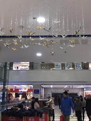 Creative Gold DIY Flying Bird Decorative Hanging Ornaments for Ceiling Light Wedding Kindergarten Shopping Mall Home Window Decoration (10, Gold)