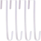 Sattiyrch 12" Wreath Hanger for Front Door,Steel Over The Door Hanger Hook,Wreath Door Hanger (White,4)