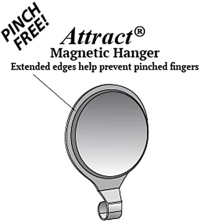 Haute Decor Attract Pinch-Free Magnetic Wreath Hanger (Brushed Nickel) - 1 Pack - for Metal Doors and Surfaces Around The Home, Office, School, Garage