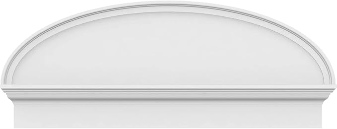 42" W x 17-3/8"H x 2-3/4"P Elliptical Smooth Architectural Grade PVC Combination Pediment