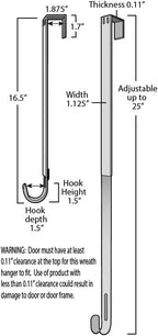 Haute Decor Adjustable Length Wreath Hanger - 20 Lb. Capacity
