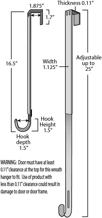Haute Decor Adjustable Length Wreath Hanger - 20 Lb. Capacity