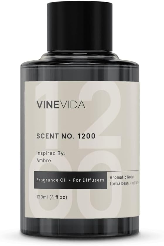 VINEVIDA [4 Fl Oz] Scent NO. 1200 Fragrance Oil for Cold Air Diffusers, Aromatic Notes of Aniseed, Incense, Balm, Patchouli & Cistus Essential Oils for Diffuser Oil Refill & Air Freshener Spray